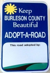Adopt a road Burleson County Sign